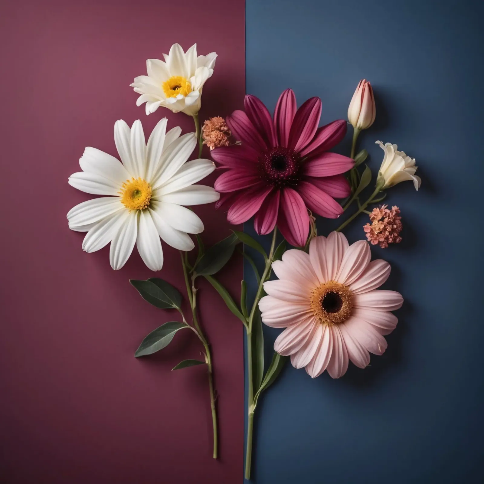 Bella composizione di fiori colorati su opere d'arte a contrasto pellicola backlit da DesignDoodle