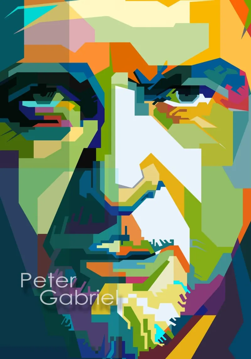 Peter Gabriel Zanger Muzikant WPAP Nu Trending poster met aluminium frame van Artkreator