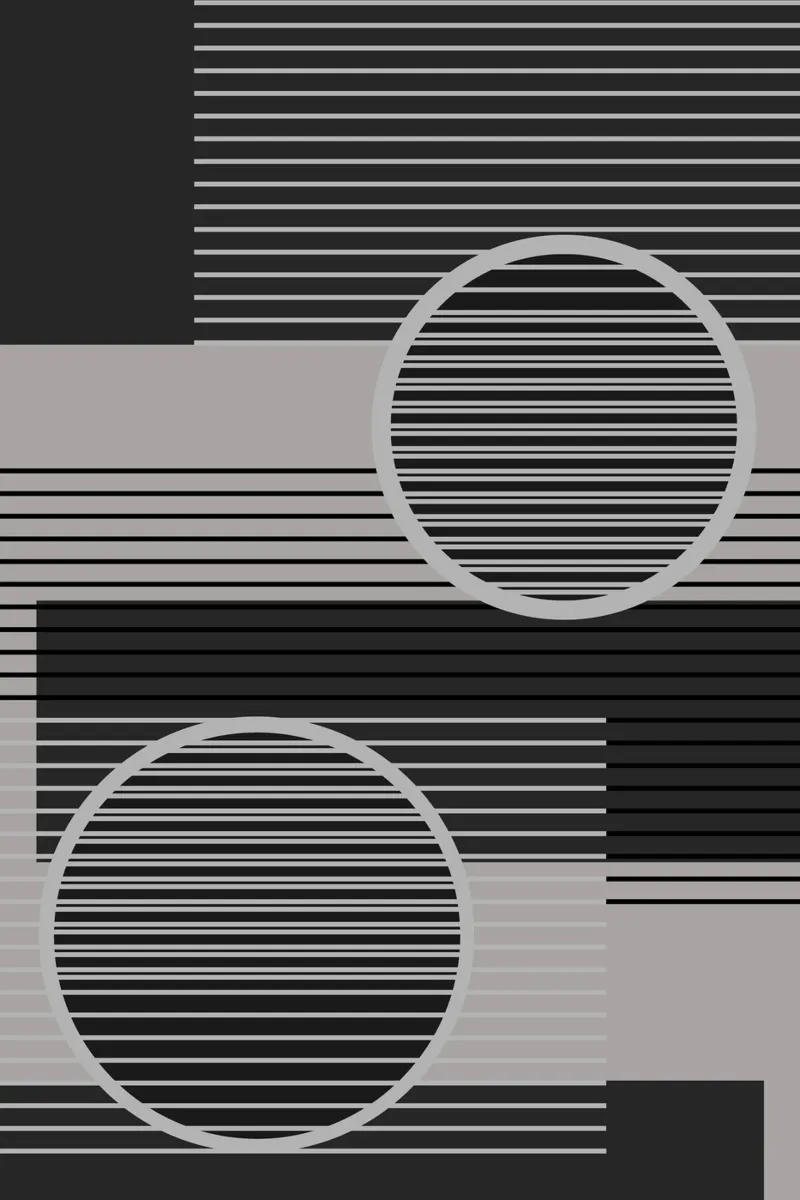 Geometrisch minimalistisch zwart & grijs hahnemühle van SilverPegasus
