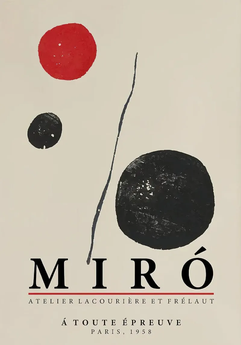 Joan Miro Maleri Litografi Vintage poster con telaio in plastica da phillipp veisenberg