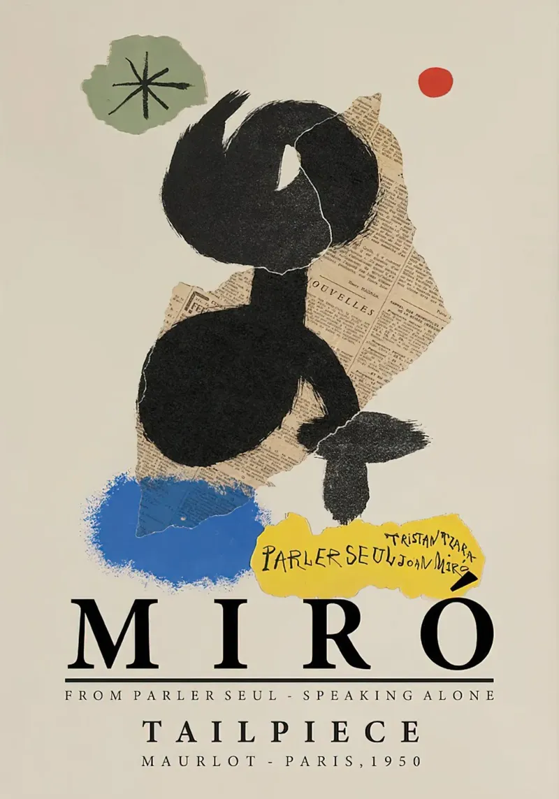 Joan Miro Maleri Litografi Vintage poster con telaio in plastica da phillipp veisenberg