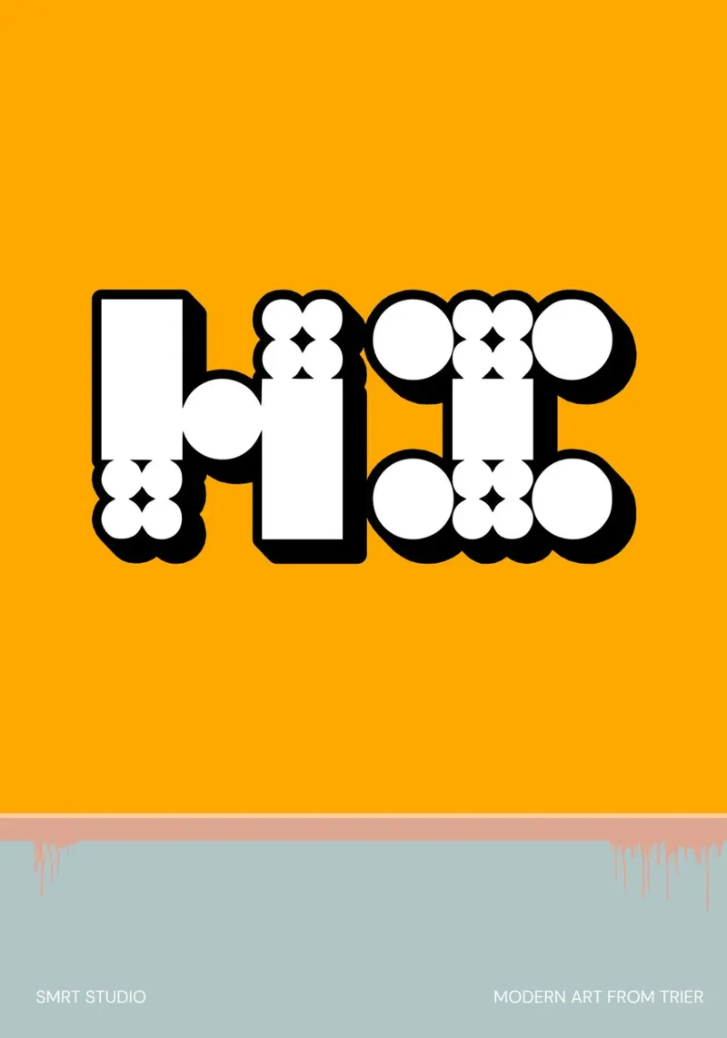 "HI" poster con telaio in plastica da Einfach Uebel