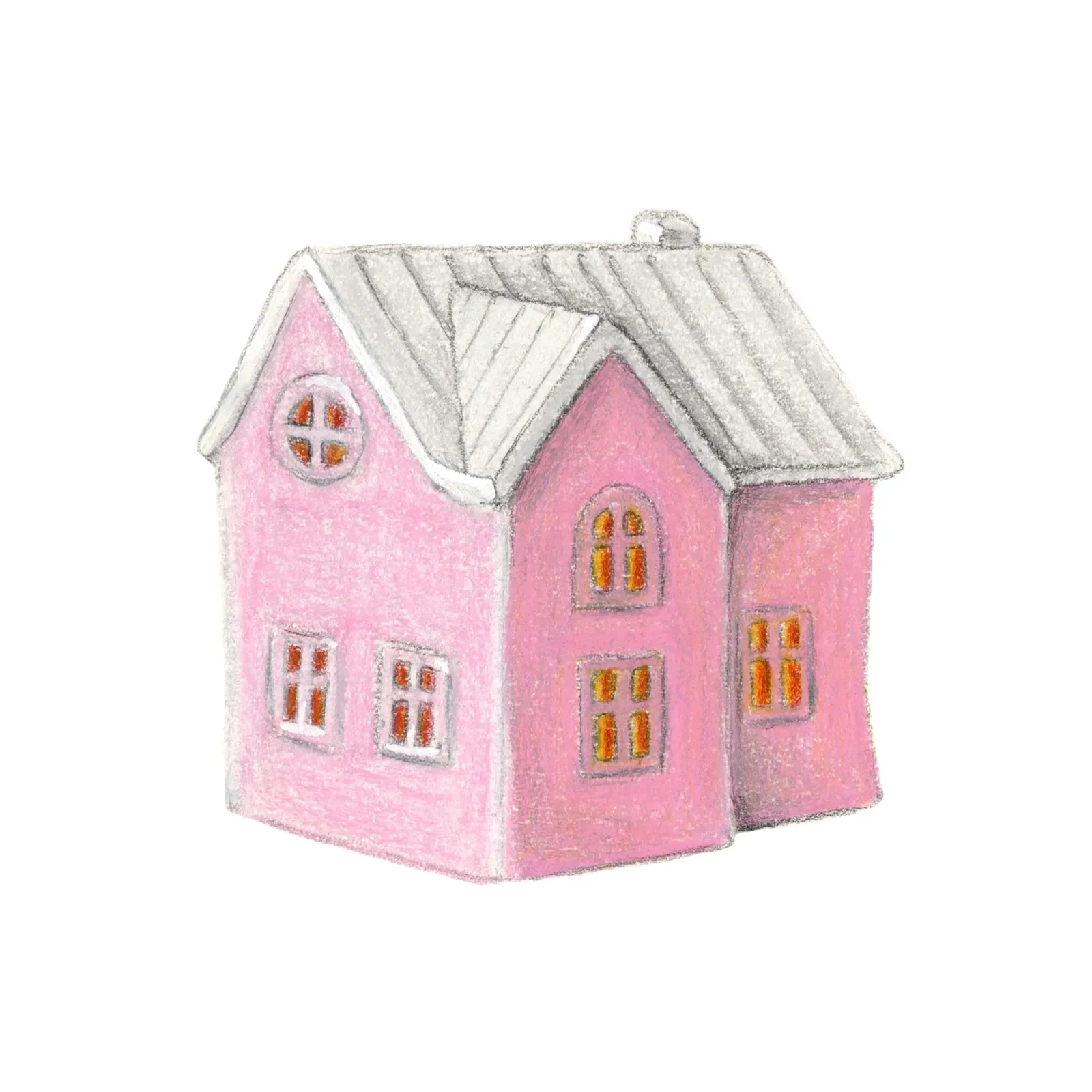 Pink house canvas by carmenillustrationdesign