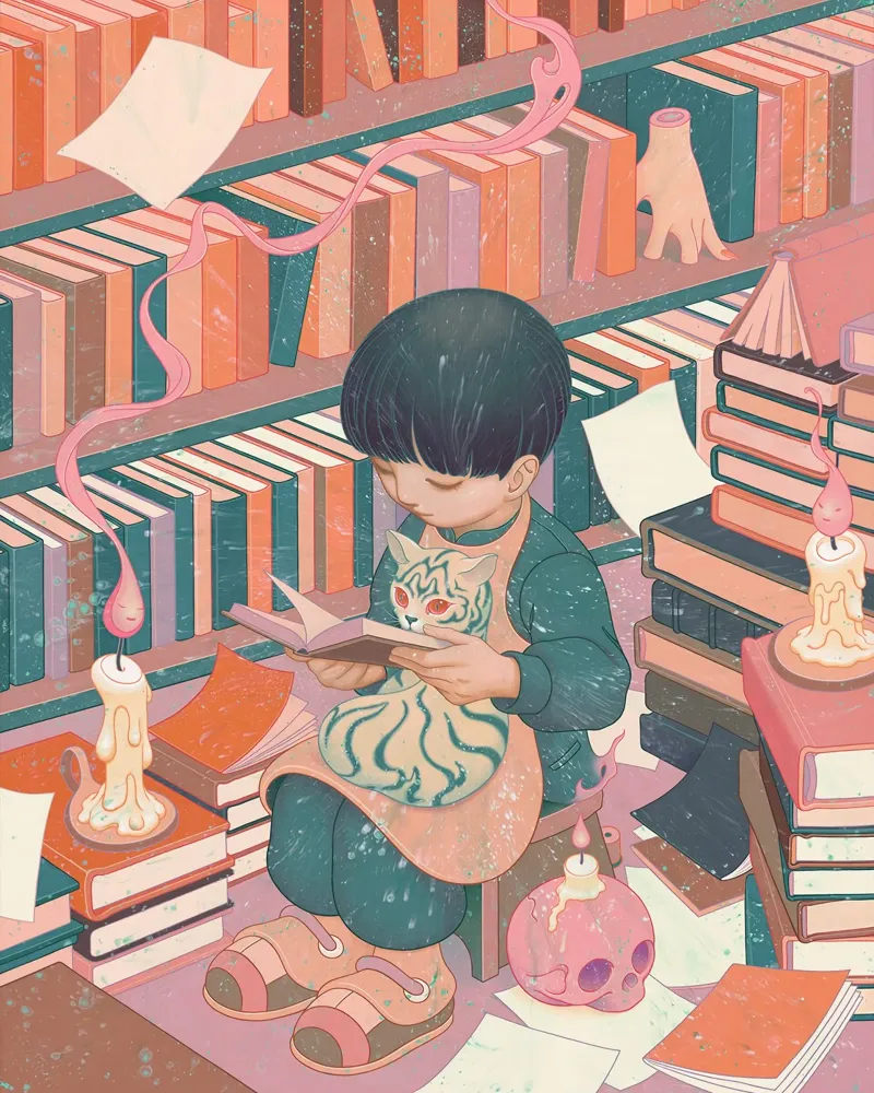 James Jean Bibliofilo pellicola backlit da Kunzeworld