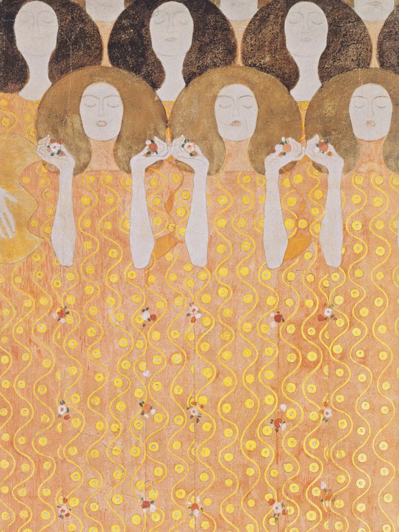 Gustav Klimt - Beethoven Frieze (detail, 1902) poster by Wirla