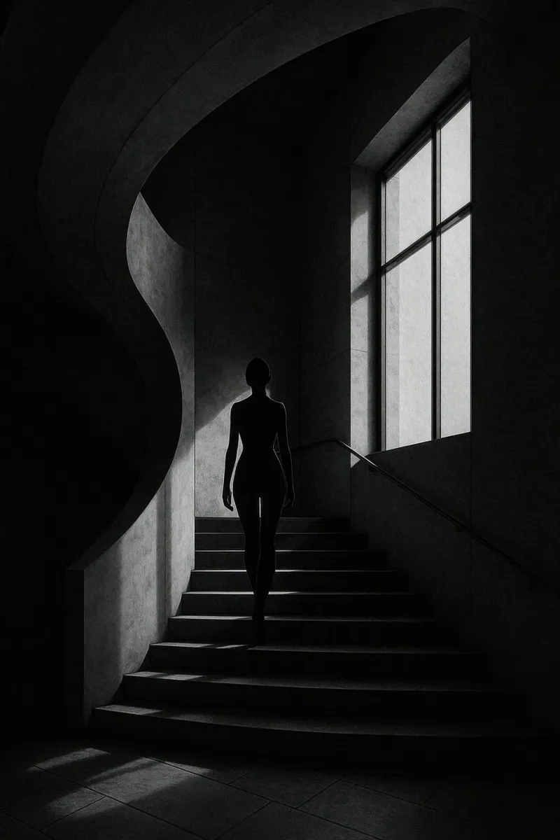 Berlin - Silent ascent, sensuality in the shadows hahnemühle by Black & White