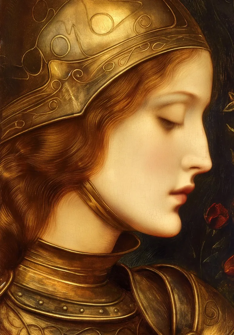 Joan of Arc canvas with Floater frame by Fleur de Lys