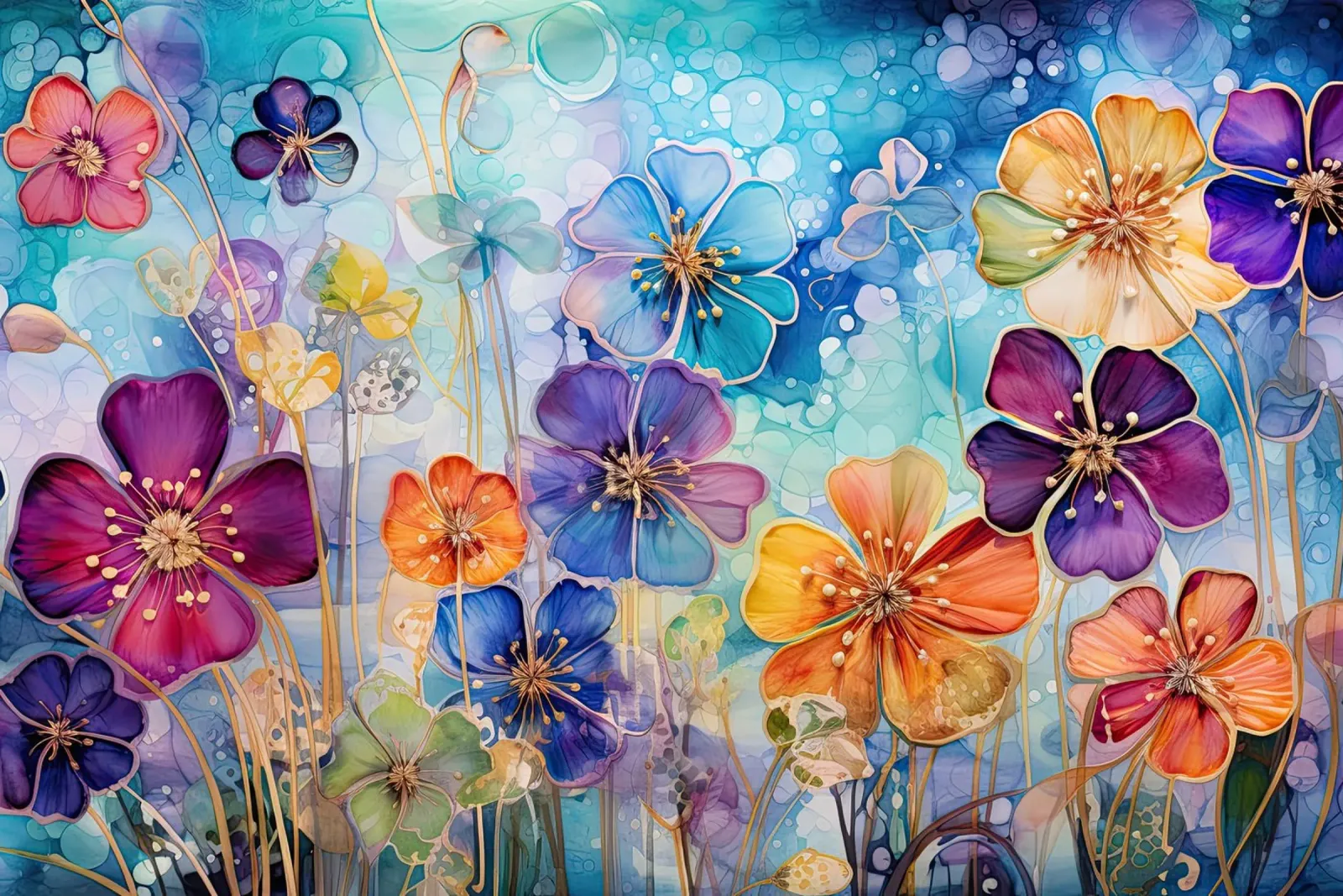 Fiori acquerello poster da Imagine