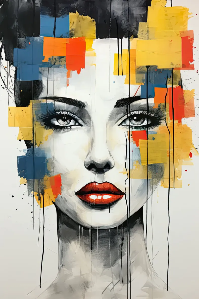 Abstraktes Portret Leinwand von Imagine