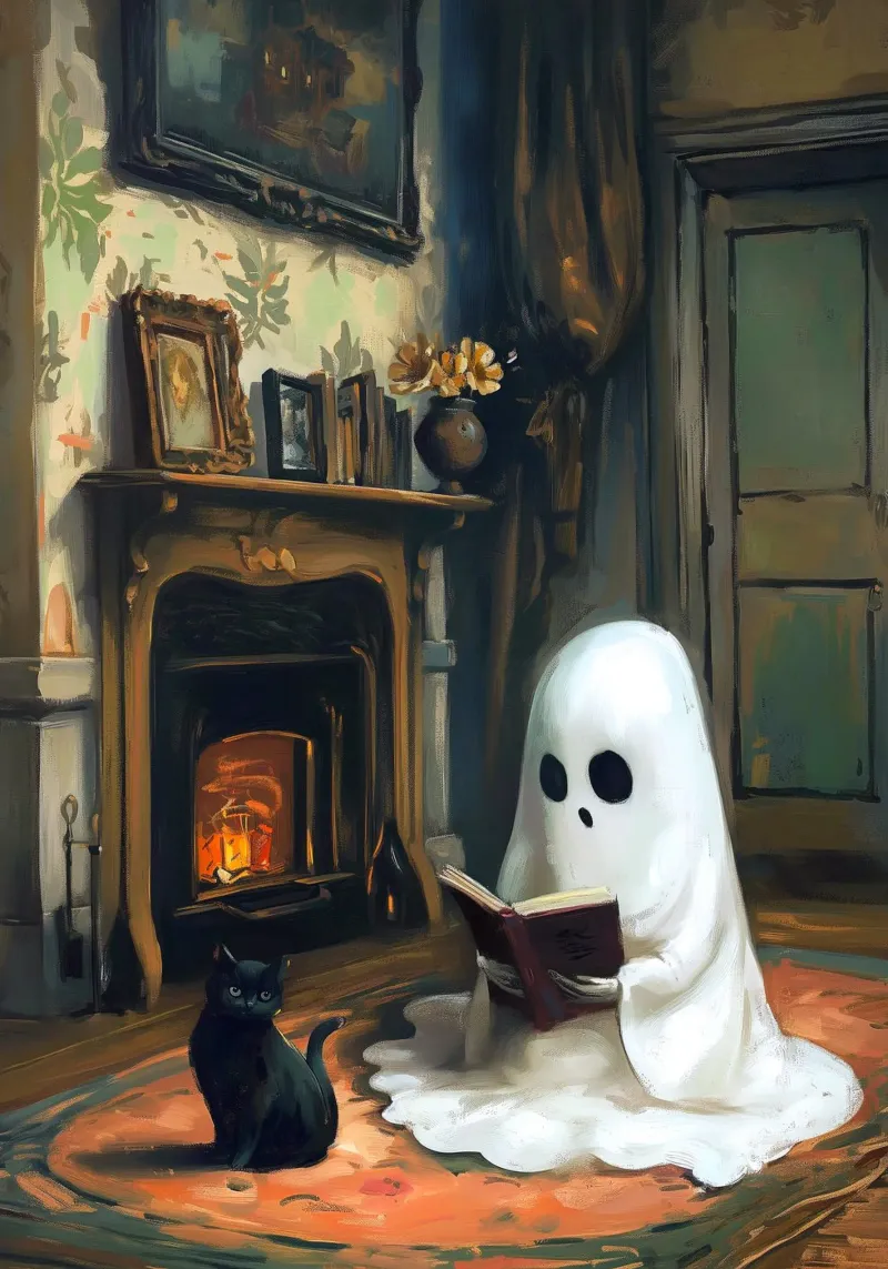 Lecture des fantômes d'Halloween hahnemühle de Fleur de Lys