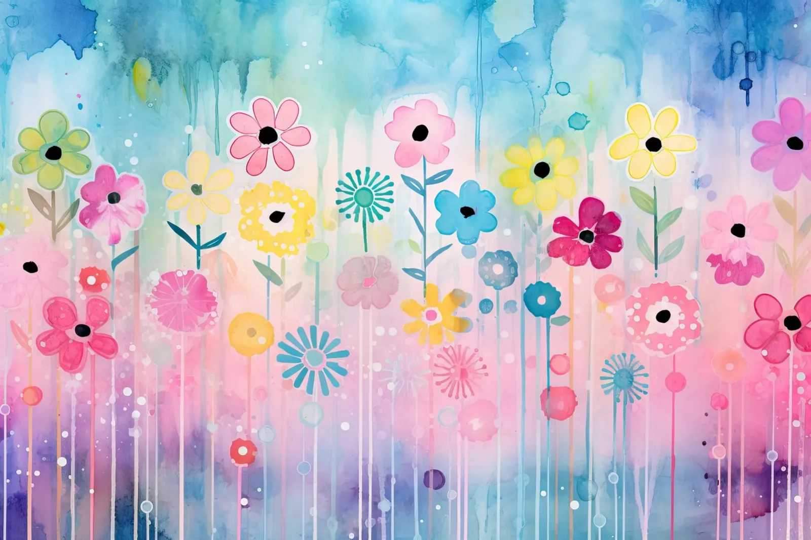 Flowers in pink and blue backlit film by Imagine