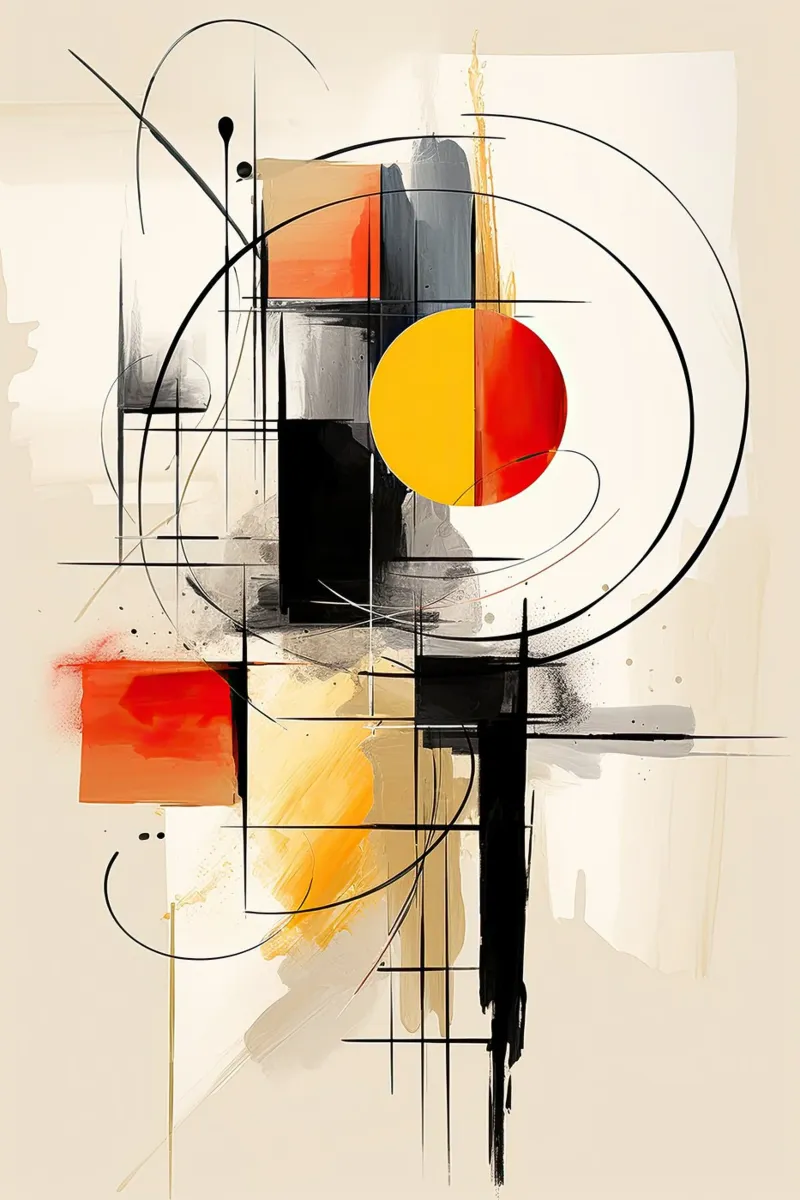 Abstract forms canvas with Floater frame by Imagine