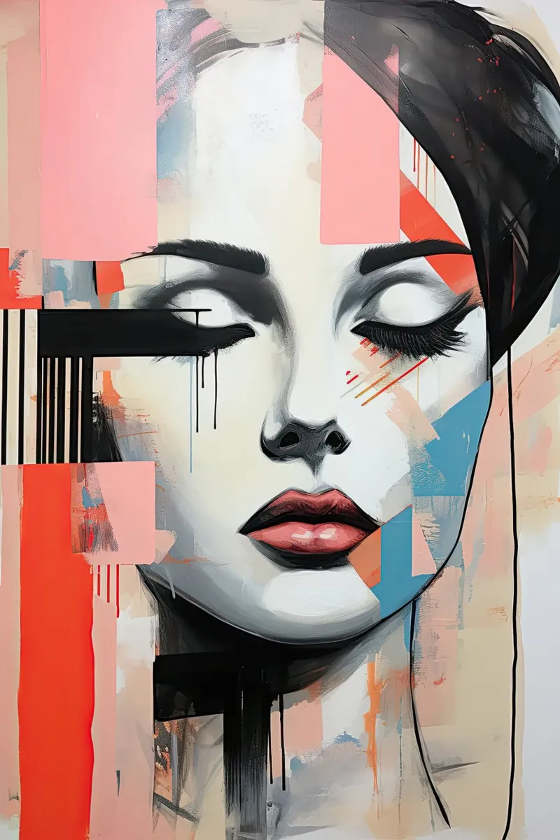 Abstract face canvas by Imagine