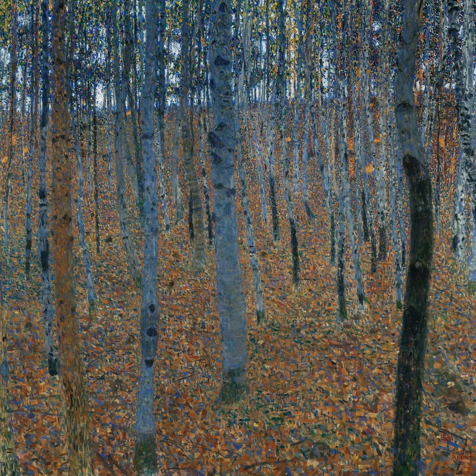 Klimt's "Beech Grove I" - Pointillist, Nature, Enchanted For hahnemühle by ClubArt