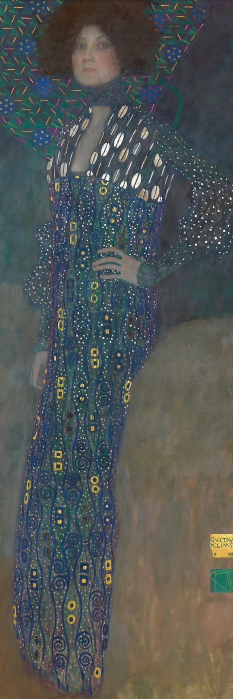 Klimt's "Emilie Flöge" - Art Nouveau, Portraiture, Fashion I backlit film by ClubArt