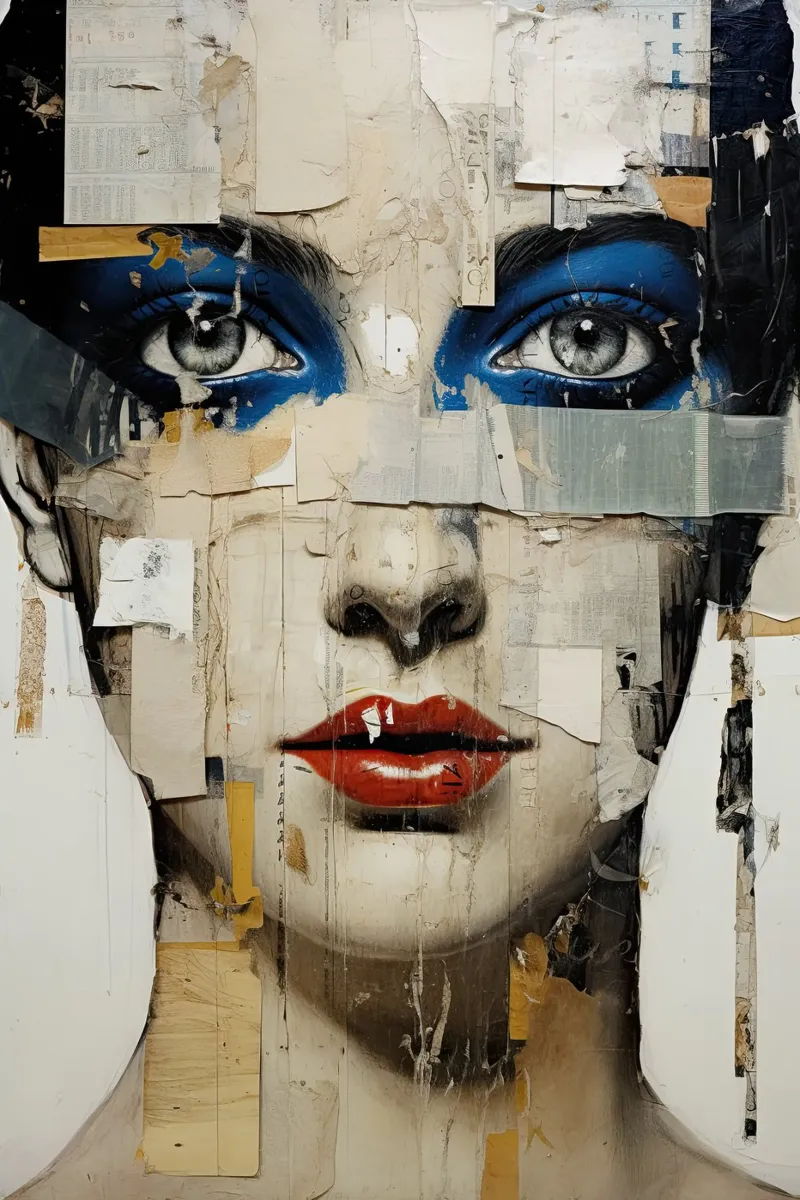 Visage féminin abstrait plexiglas de Imagine