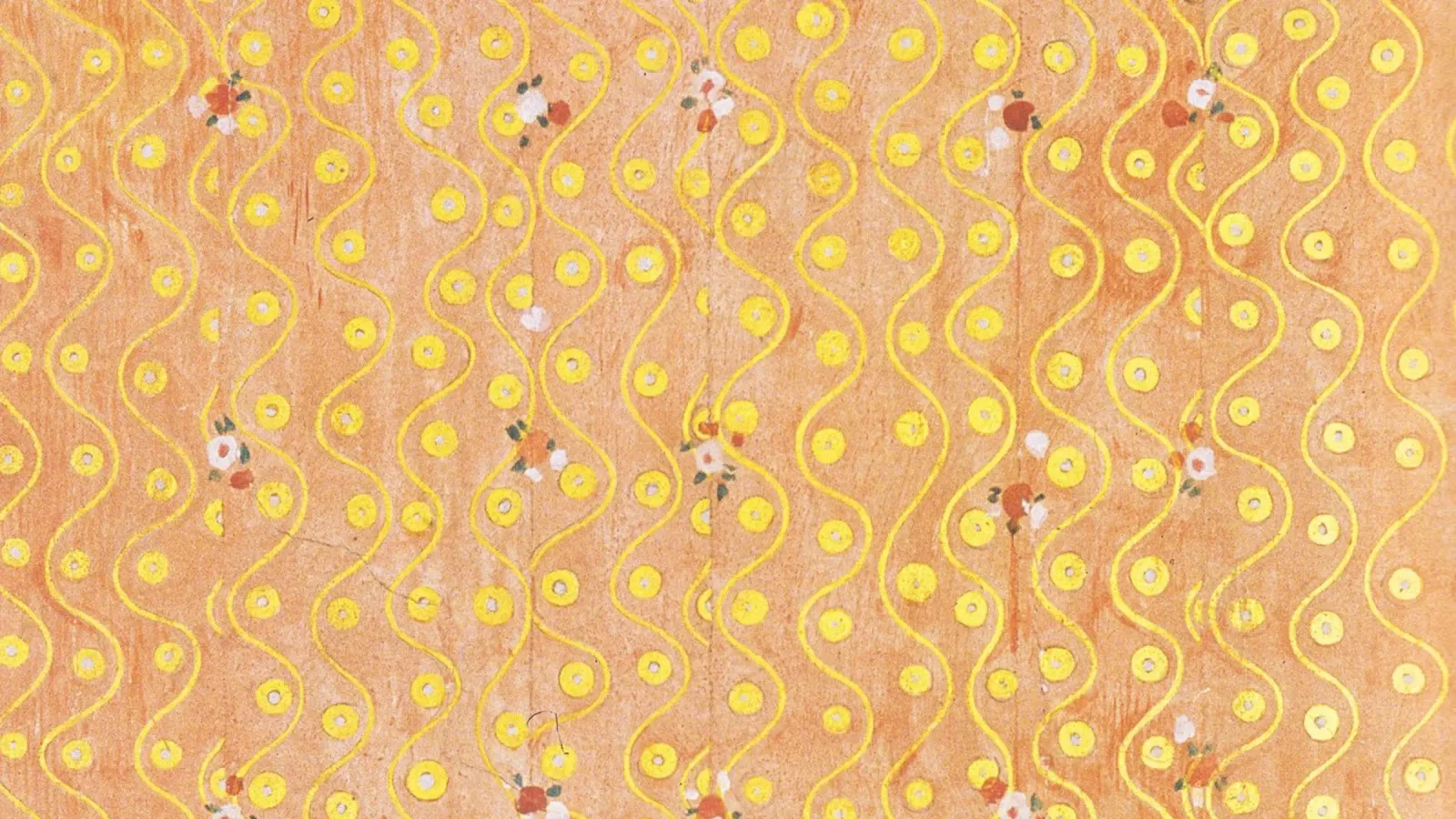 Ispirato a Klimt - Volute di pesca e oro, patch floreale Art Nouveau poster da ClubArt