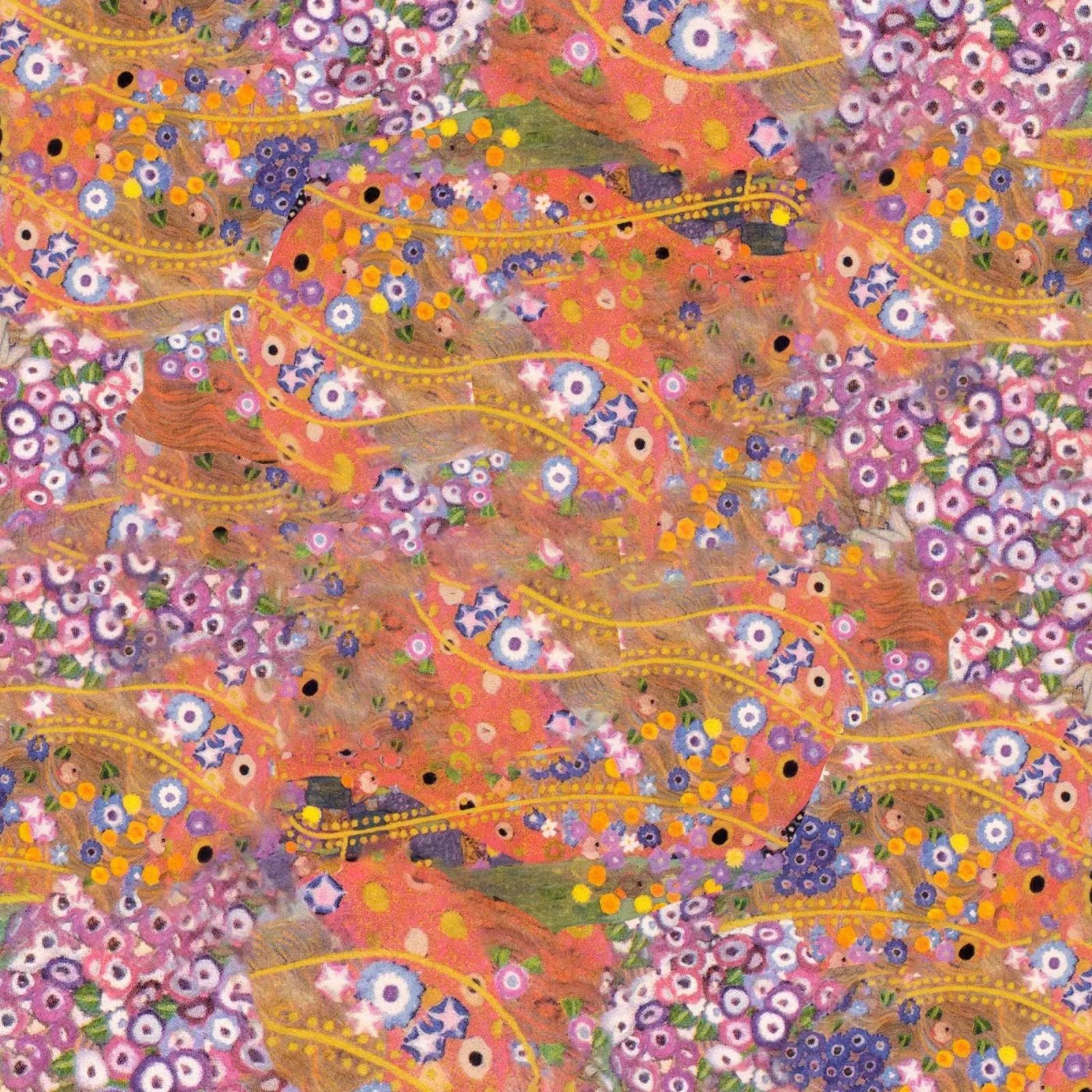 Klimts "Waterslangen II" - Abstract, Gouden Eeuw, Levendig poster met houten frame van ClubArt