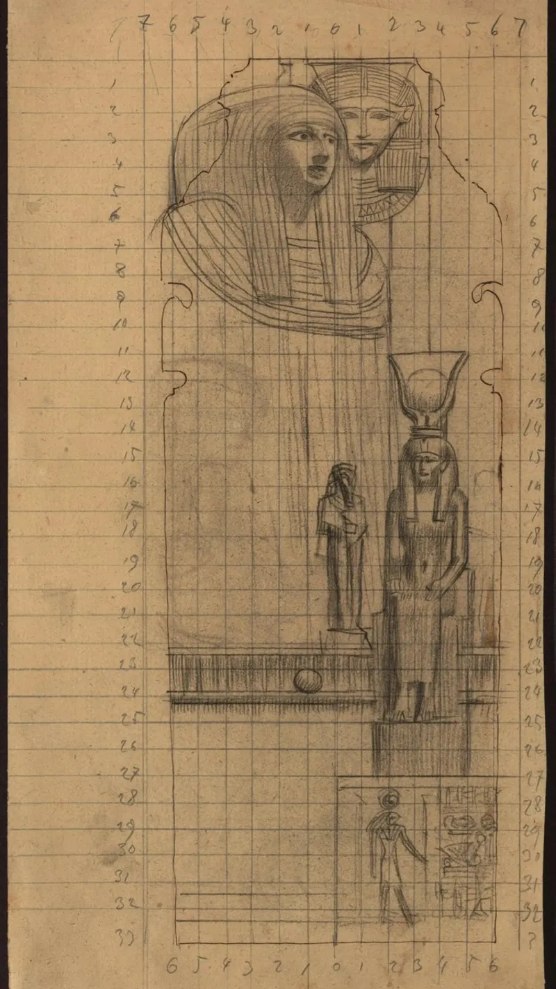 Lo "Studio d'arte egizia" di Klimt - Classico, Disegno, Antico W poster da ClubArt