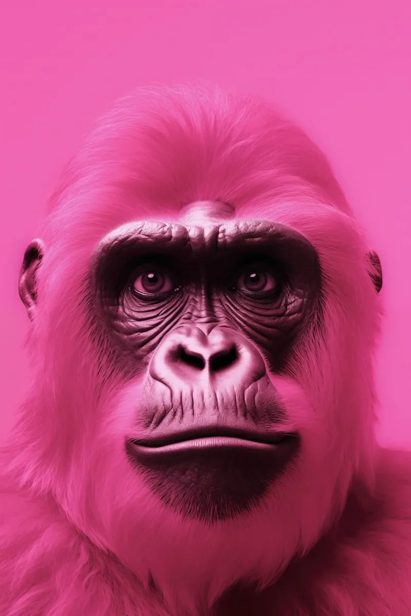 Rosa gorilla pellicola backlit da Imagine