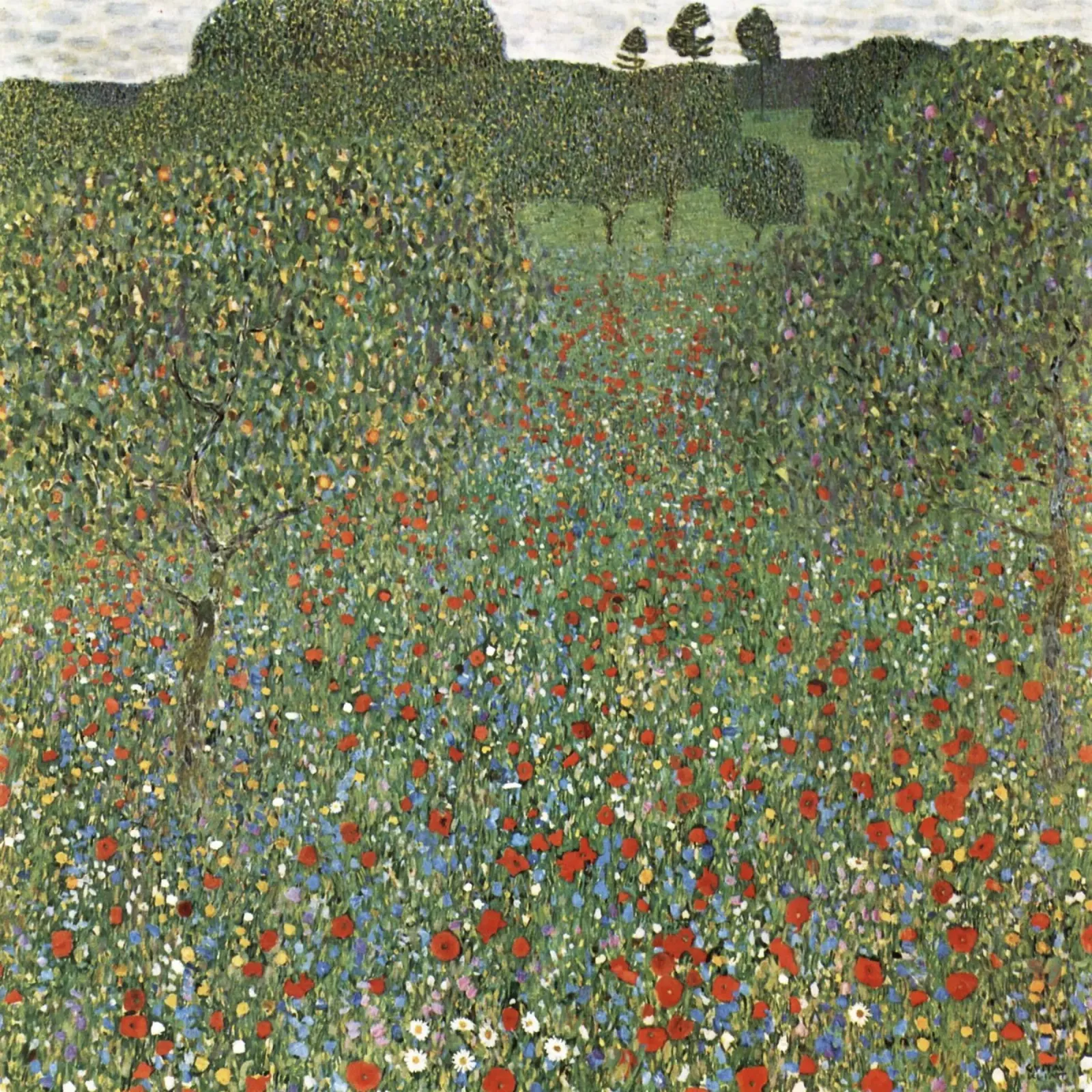 Klimts "Mohnfeld" - Pointillistisch, floral, lebendige Wiese Hahnemühle von ClubArt