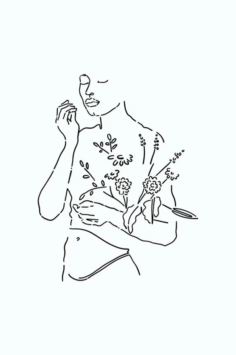 Girl And Flowers poster by Ninhol