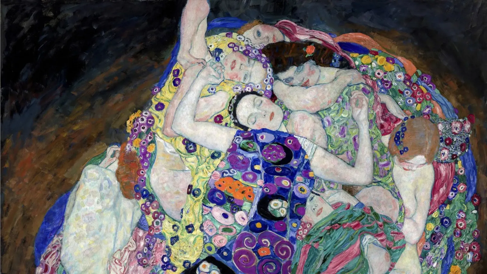 Klimts "Die Jungfrau" - Symbolismus, Expressionismus, lebendige Fem Poster mit Kunststoffrahmen von ClubArt
