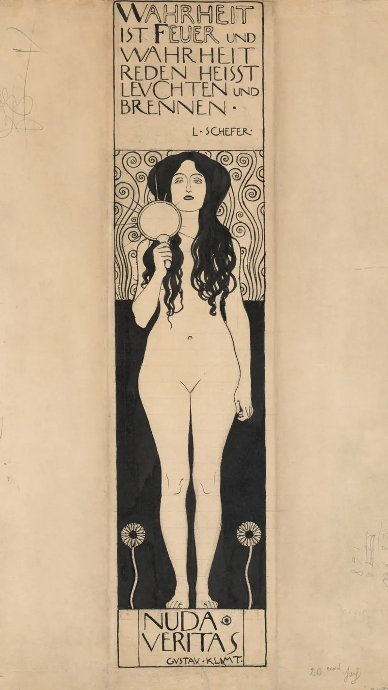 La "Nuda Veritas" di Klimt - Art Nouveau, Simbolismo, Verità e Emp poster da ClubArt