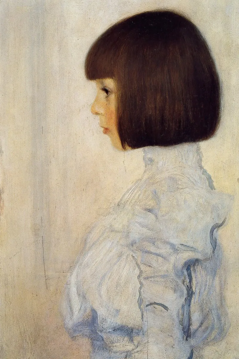 Klimt's "Helene Klimt" - Modernist, Profile Portrait, Gentle canvas with Floater frame by ClubArt