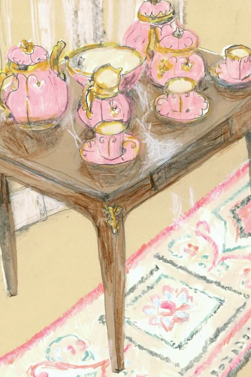 Pink Coffee Set poster by Stars Above Us