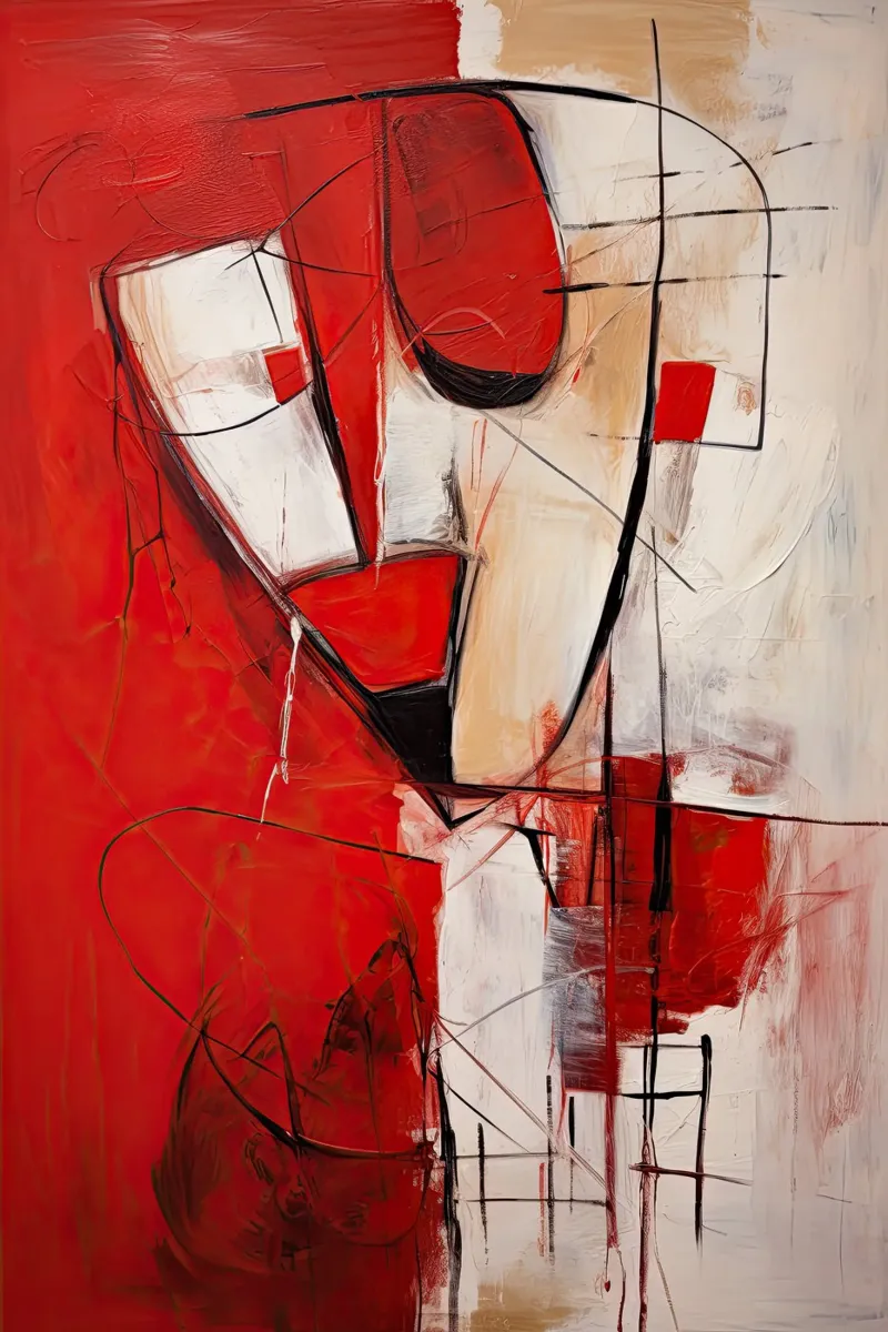 Abstract rood 2 canvas by Imagine