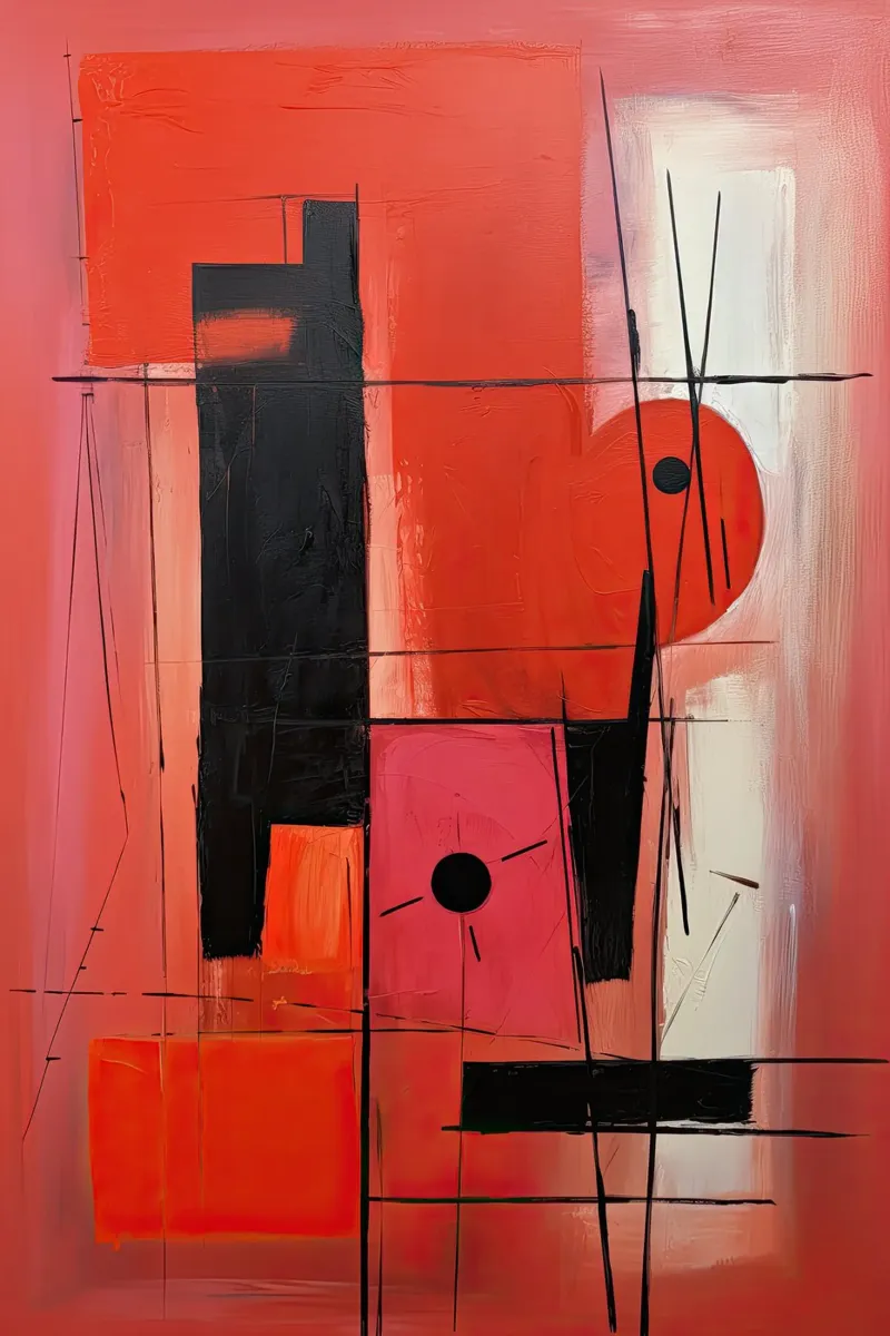 Abstract rood 3 canvas van Imagine