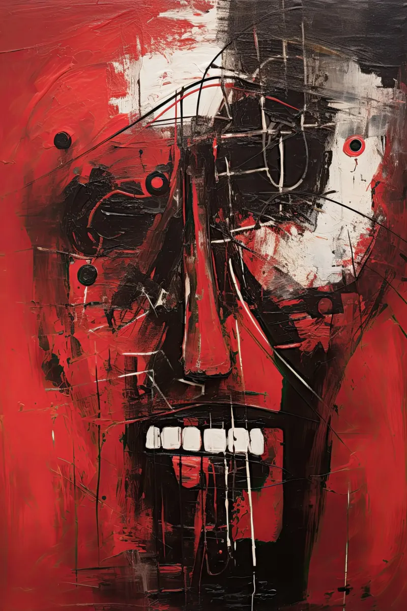 Abstract rood 5 canvas van Imagine