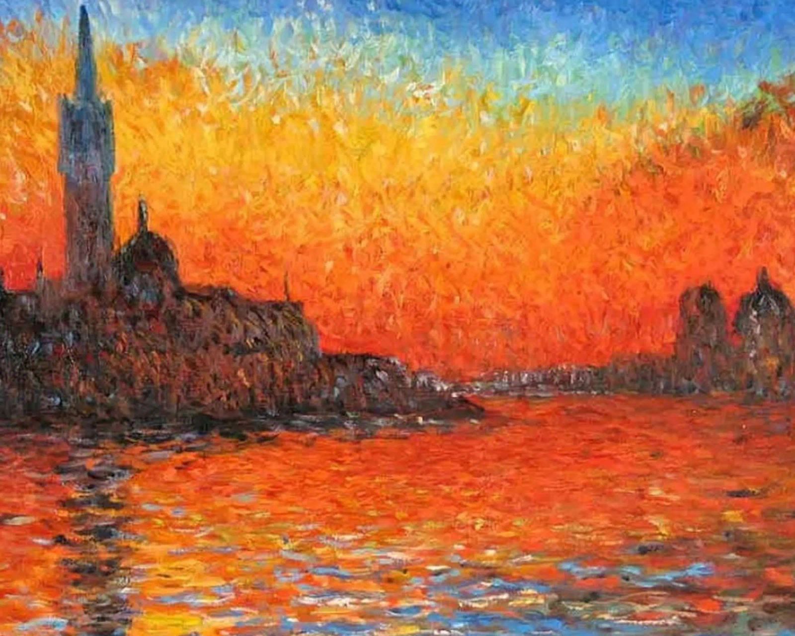 vue mercusuar coucher de soleil soir claude monet poster de belong shop