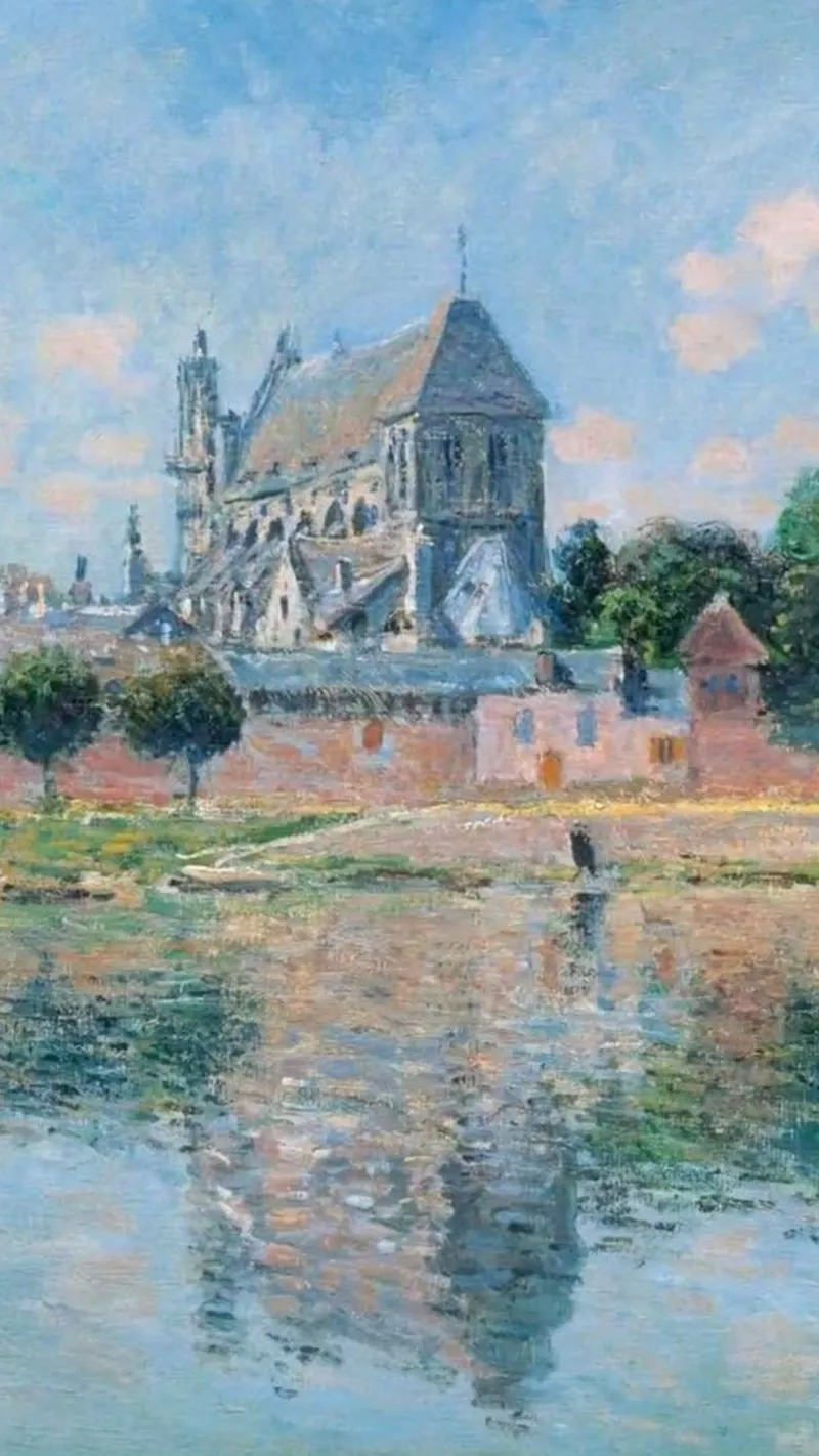 splendida villa sul lago claude monet poster con telaio in legno da belong shop