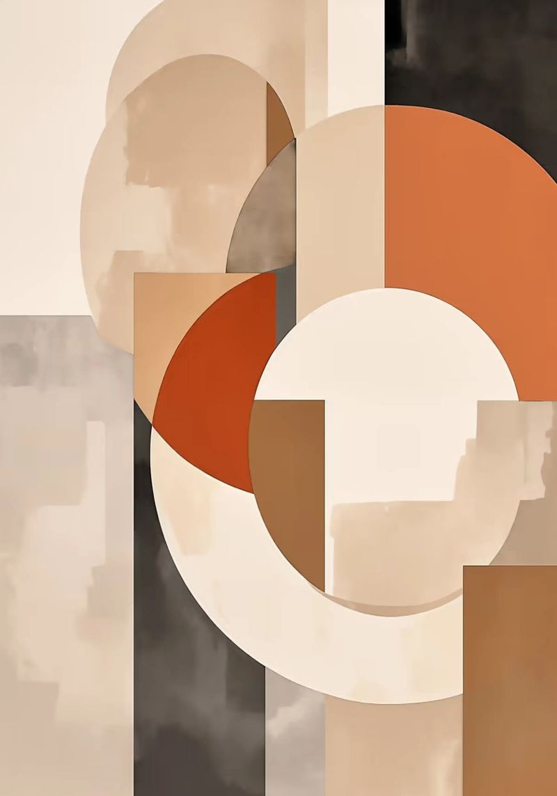 cerchi rettangoli forme geometriche forme sovrapposte abstra poster da Jhon W Caquimbo