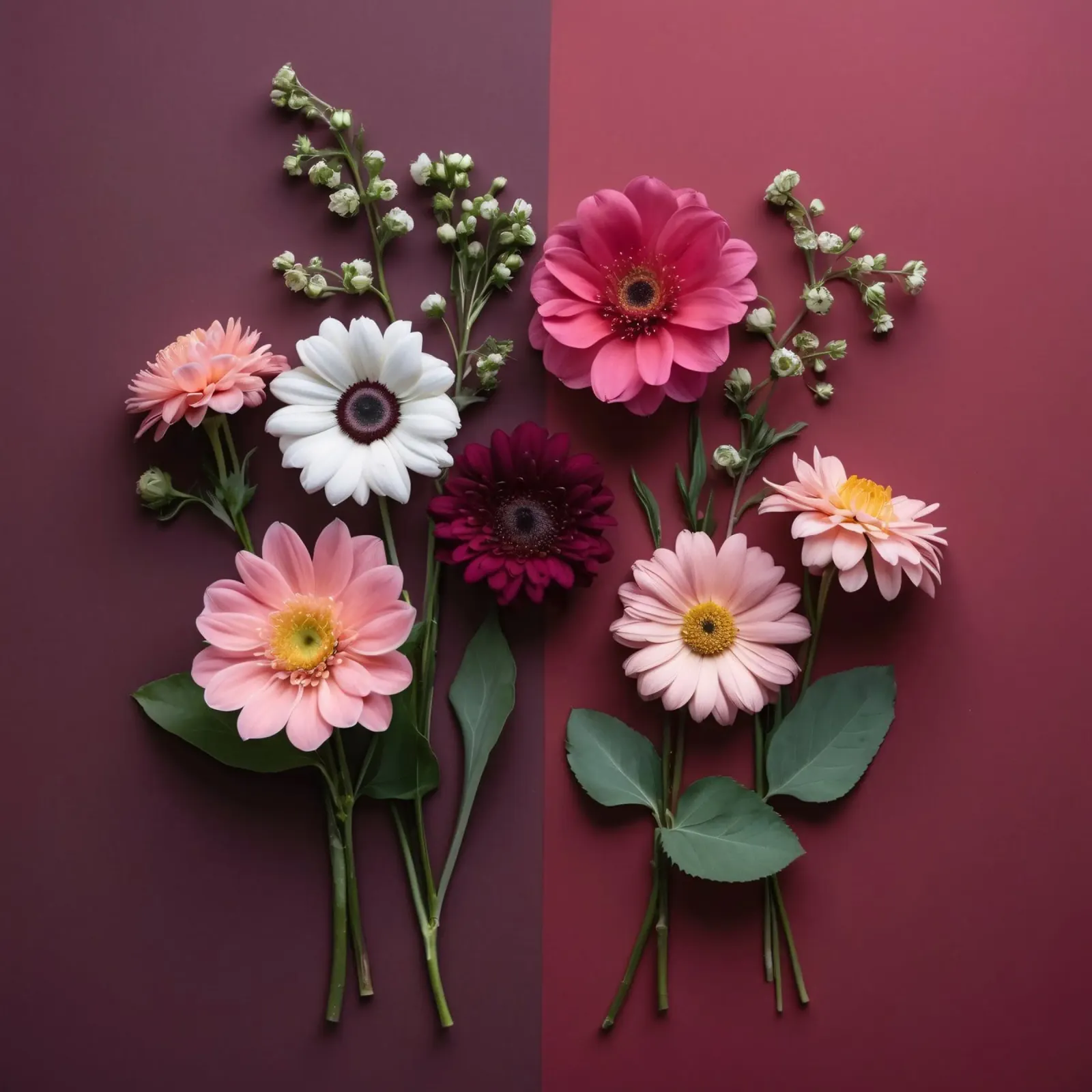 Composizione colorata di fiori freschi pellicola backlit da DesignDoodle