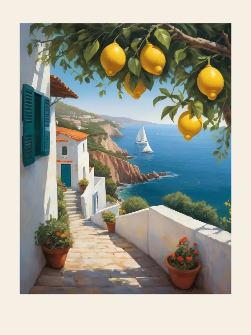 Lemons Above the Sea alluminio dibond da Indigo Rain