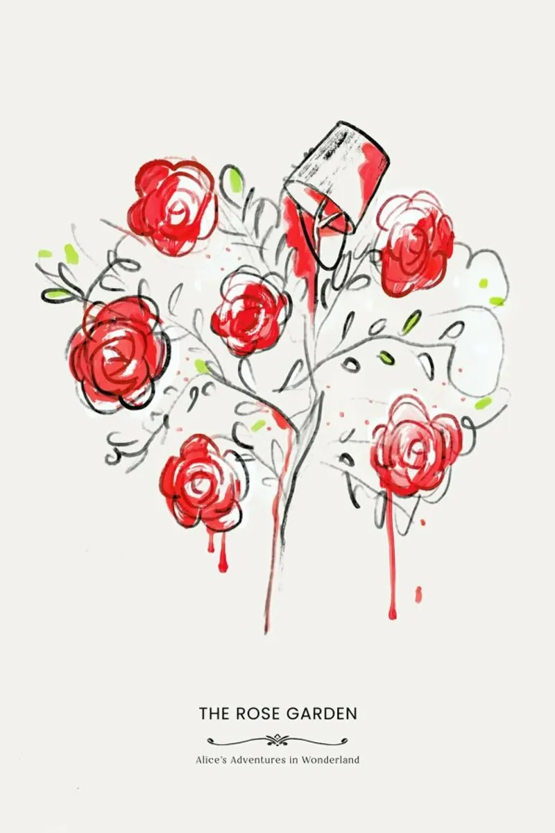 The Queen's Garden poster con telaio in alluminio da Little Flourishes