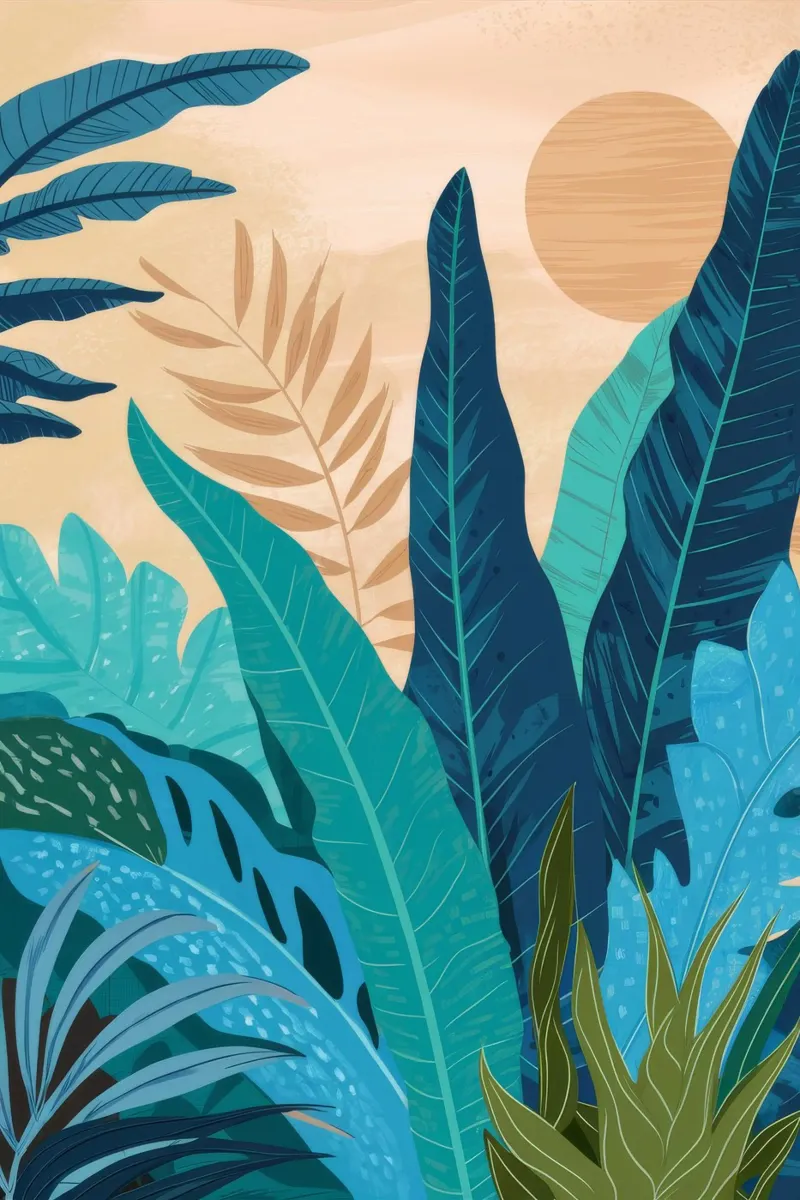 Strati di serenità tropicale poster con telaio in plastica da Arcane Shade