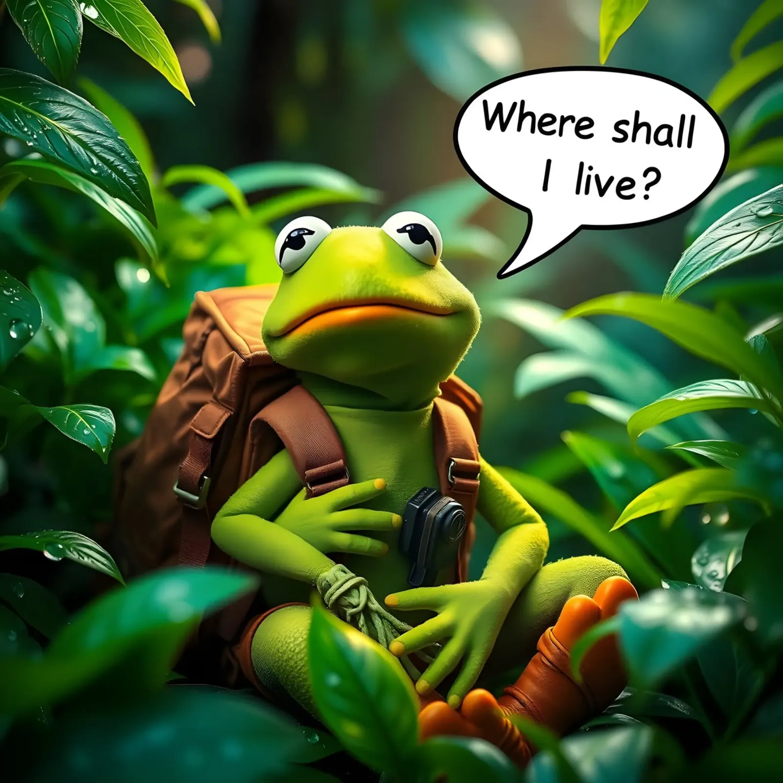 Kermit chiede: "Dove devo vivere?" pellicola backlit da Anita's Dream
