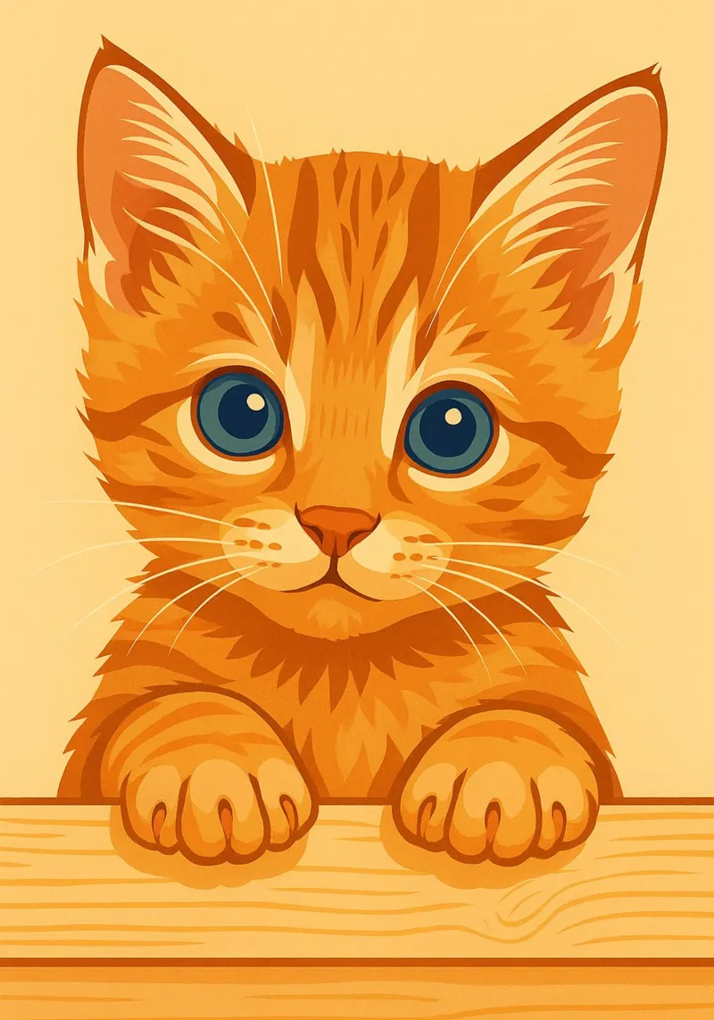 Cara de gatito divertida lienzo de kukupuu