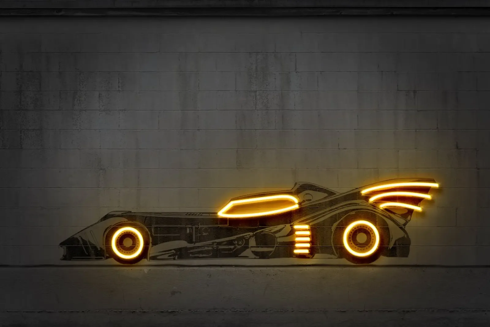 Batmobile 89 poster con telaio in alluminio da Octavian