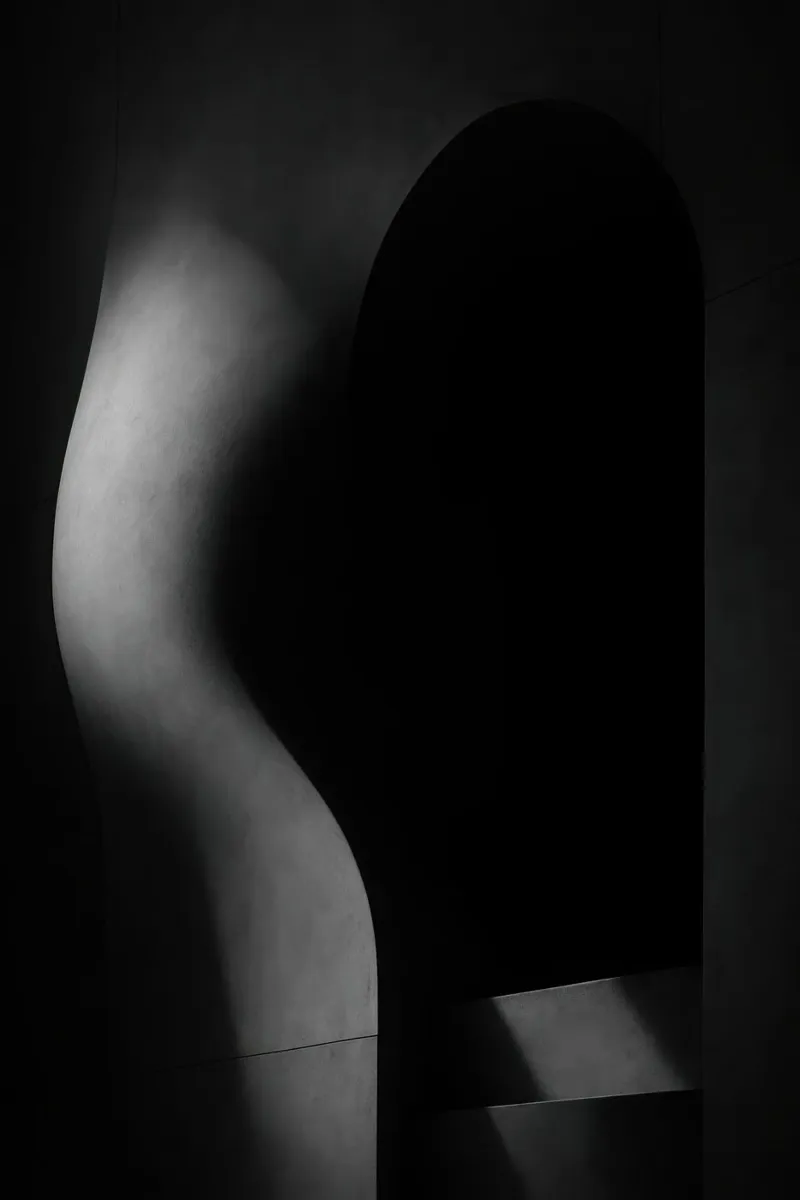 Gebeeldhouwd licht in Parijs - Ruwe architectonische abstractie canvas van Black & White