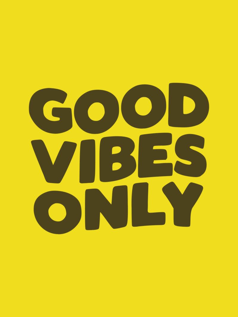 Good Vibes Only Typography Design imprimé en jaune et noir hahnemühle de THE MOTIVATED TYPE