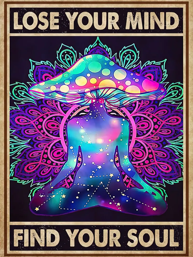 Yoga Girl Mushroom Lose Your Mind, Find Your Soul hahnemühle by Aaronshop