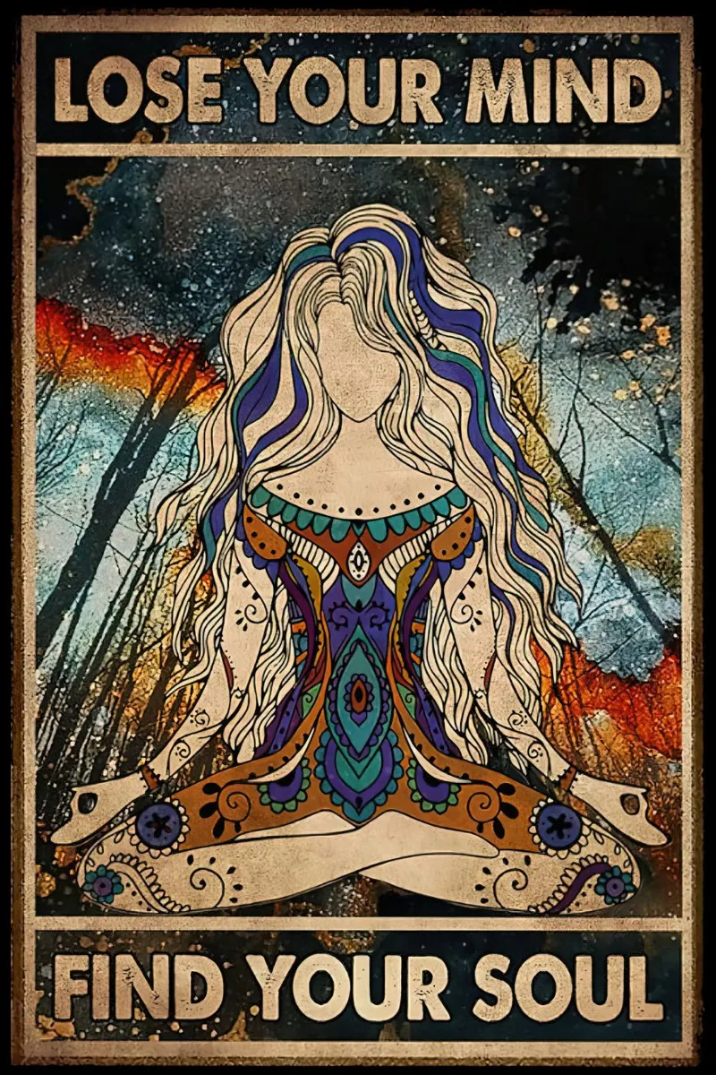 Yoga Hippie Girl Poster Lose Your Mind Find Your Soul acrylic glass by Aaronshop