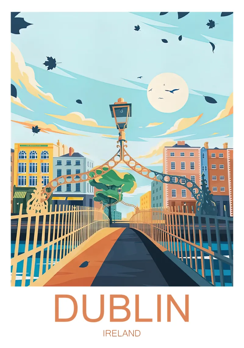 Stampa di viaggio su Dublino - Irlanda poster da Liliestudio