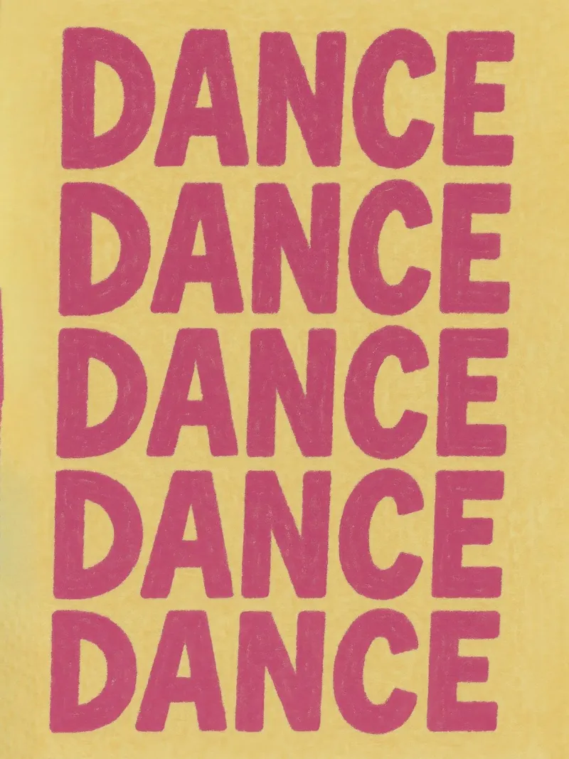 Dance Word Bold Typography poster with plastic frame by Peaches Art Prints