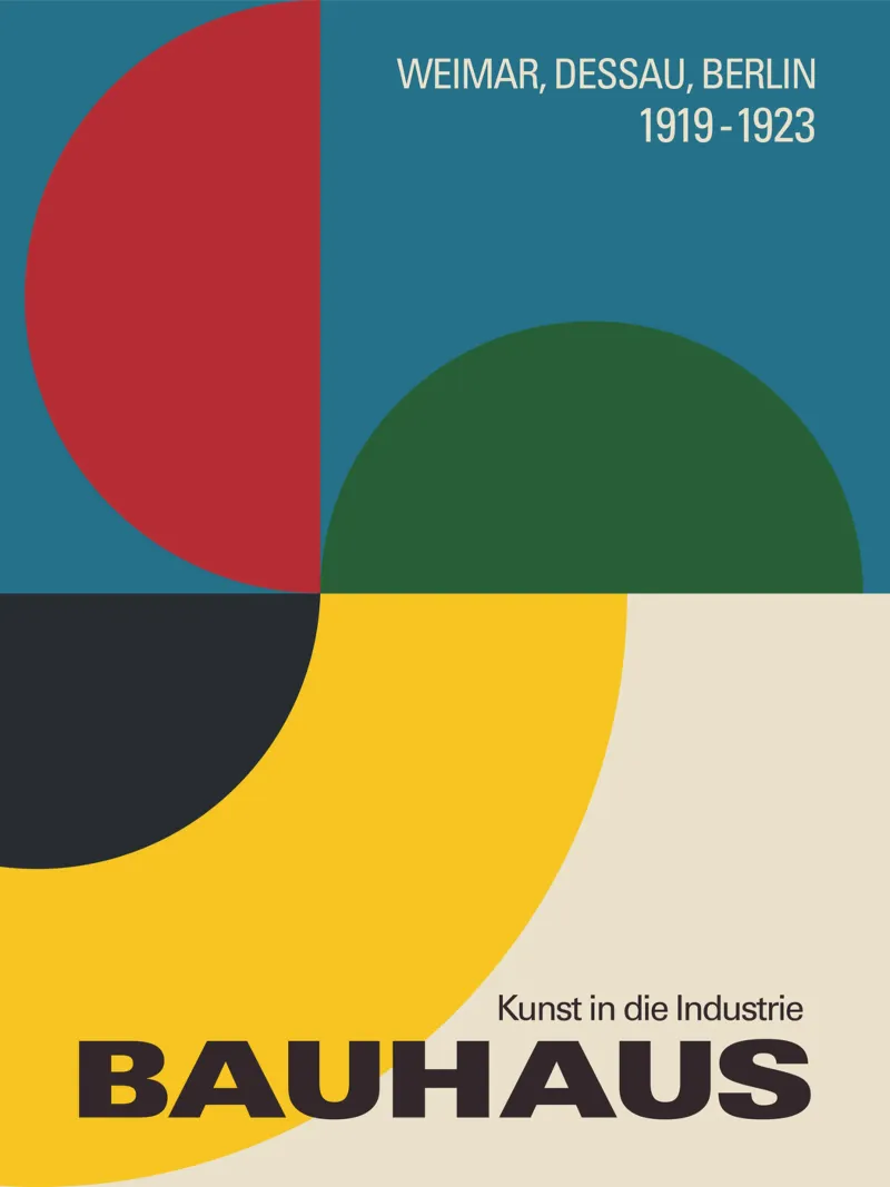 Bauhaus Geometric Art Print Colourful Modernist Wall Decor alu-dibond by THE MOTIVATED TYPE